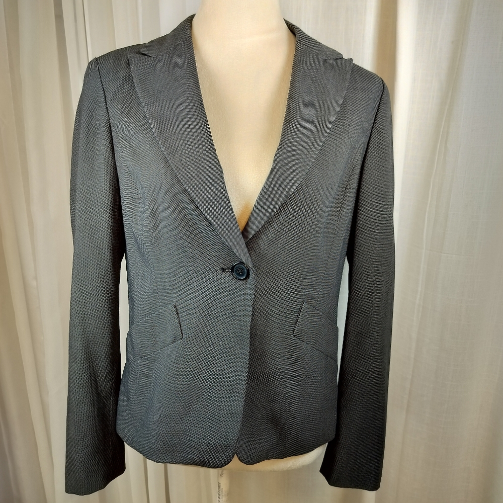 NWT Worthington VTG Grey Womens Stretch Blazer Size 8 Career Business Corpcore